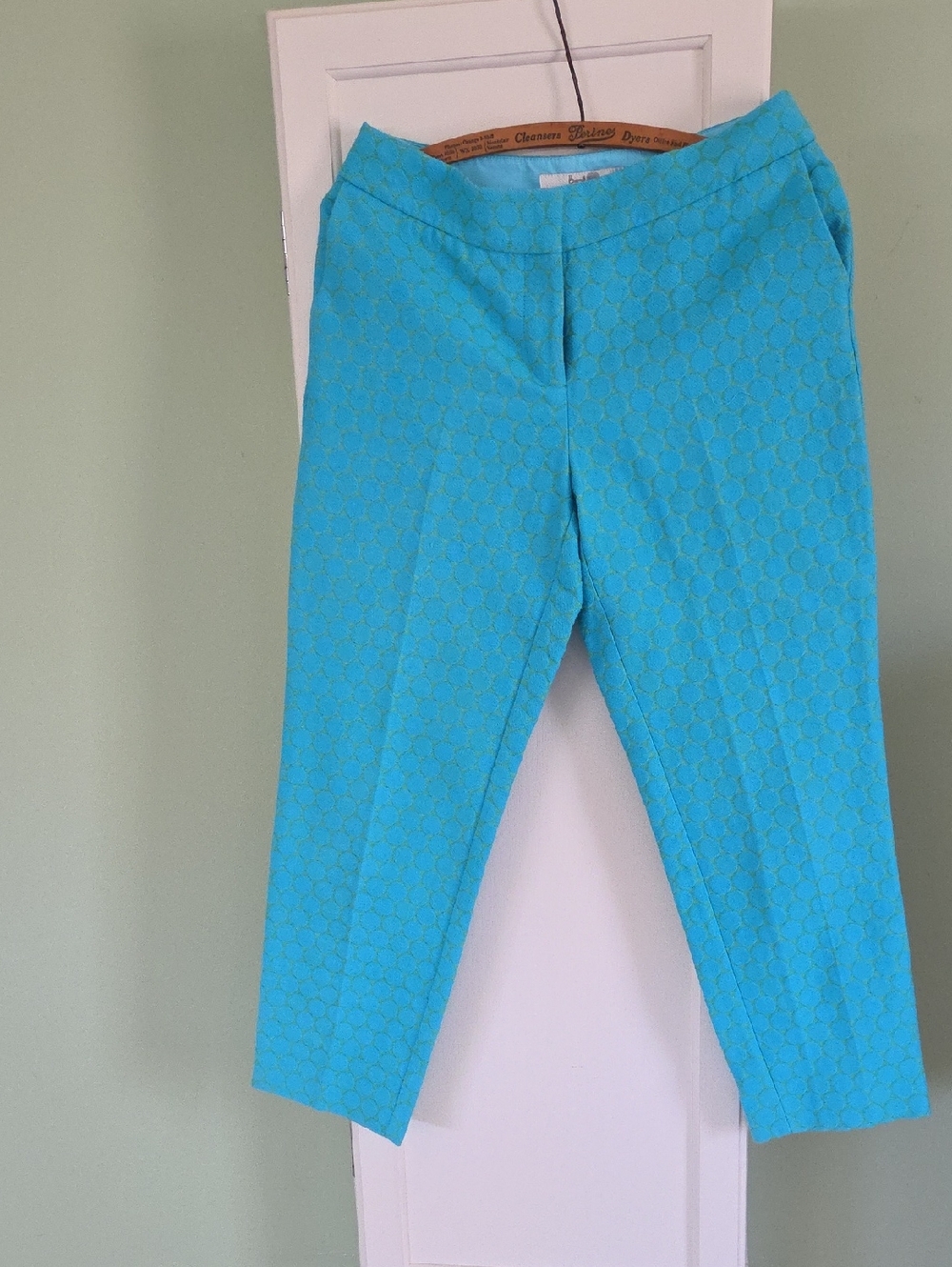 Boden Bright Aqua and Green Polka Dot Skirt